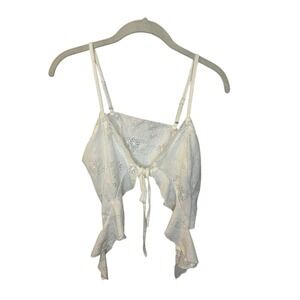 Cider‎ white lace crop top